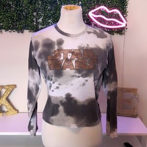 Ladies long sleeved cropped star wars tee - size S/M